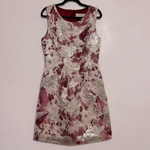 Lela Rose Metallic Abstract Jacquard Fit and Flare Dress Size 12